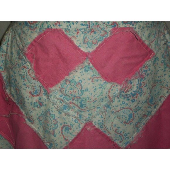 Handmade Pink Blue Chevron Half Apron Pocket Ric Rac Paisley Kitchen Cooks - Picture 5 of 6